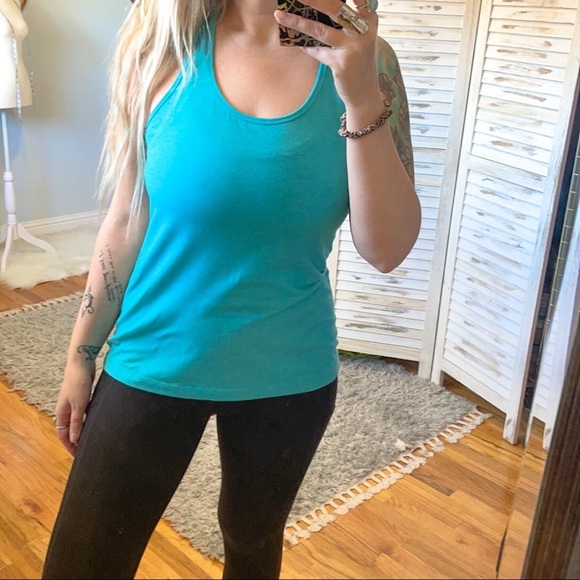 GAP FIT | Racerback Teal Blue Activewear Tank Top - Picture 1 of 6